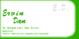 ervin dan business card